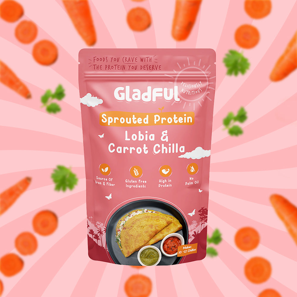 Carrot Chilla with Sprouted Lobia and Amaranth Instant Mix - 200gms