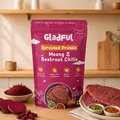 Beetroot Chilla Mix with Sprouted Moong | 200gms | No Palm Oil | Gluten Free