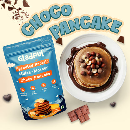 Choco - Banana Pancake Mix with sprouted Millets and Lobia Masoor Protein -  150gms