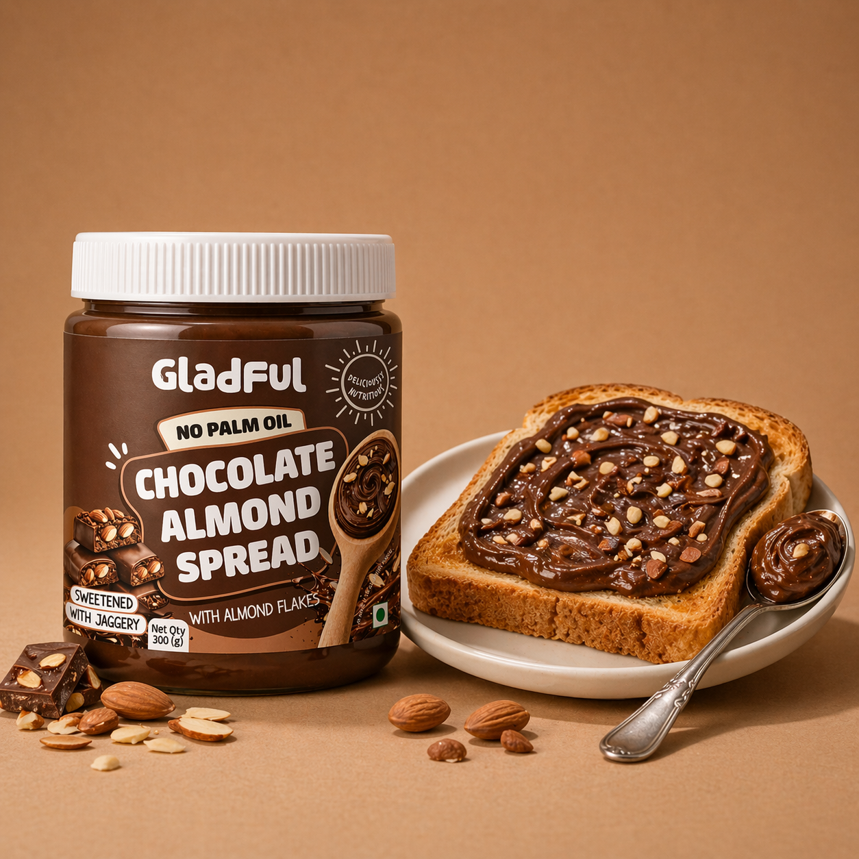 Gladful Chocolate Almond Spread 300g