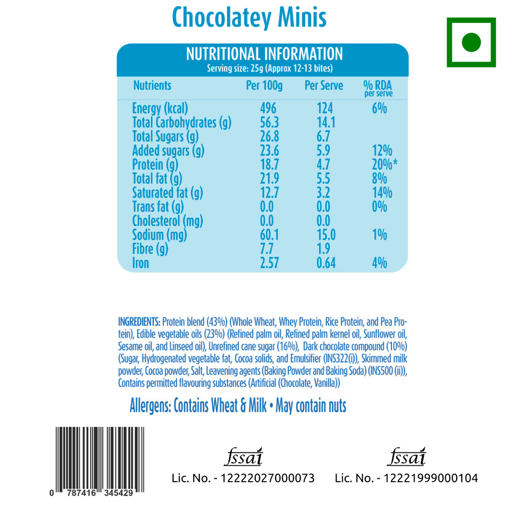 Chocolatey Protein mini Cookies - 3 packs