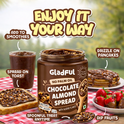 Healthy chocolate almond spread serving ideas for toast smoothies pancakes fruits and snacks