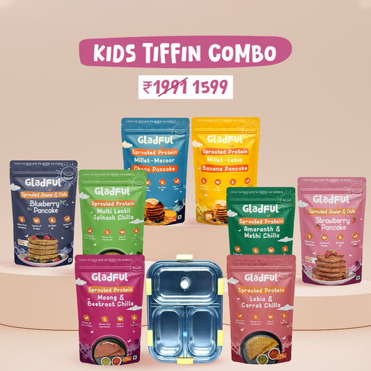 Kids Tiffin Combo - 8 Packs + 1 Spillproof Tiffin worth ₹799