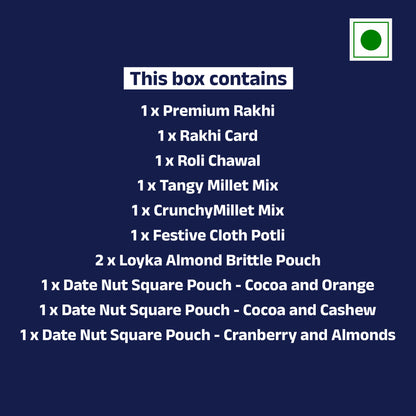 Healthy Treats and Wholesome Wishes Rakhi Gift Hamper - 11 Products
