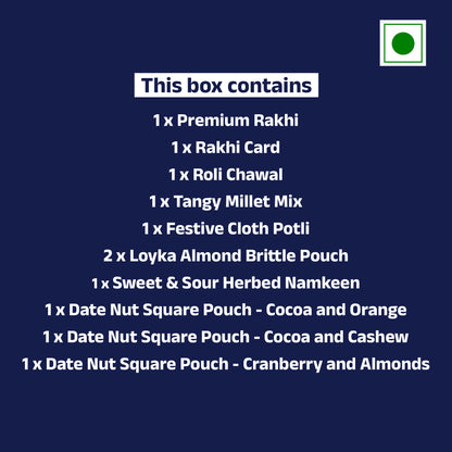 Healthy Treats and Wholesome Wishes Rakhi Gift Hamper - 11 Products