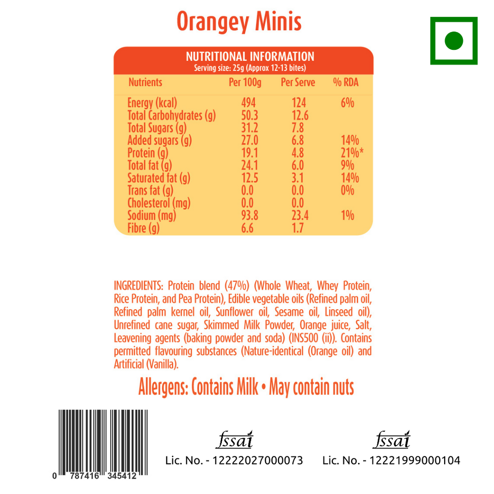 Orangey Protein Mini Cookies - 3 Packs