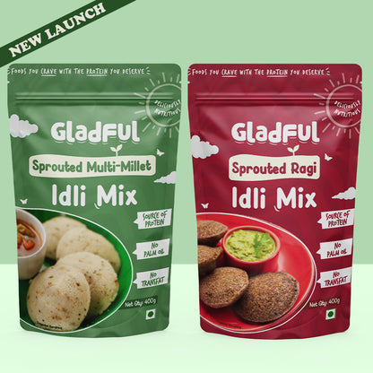 Ragi Instant Idli Mix and Multi-Millet Idli Mix - Pack of 2*400gms