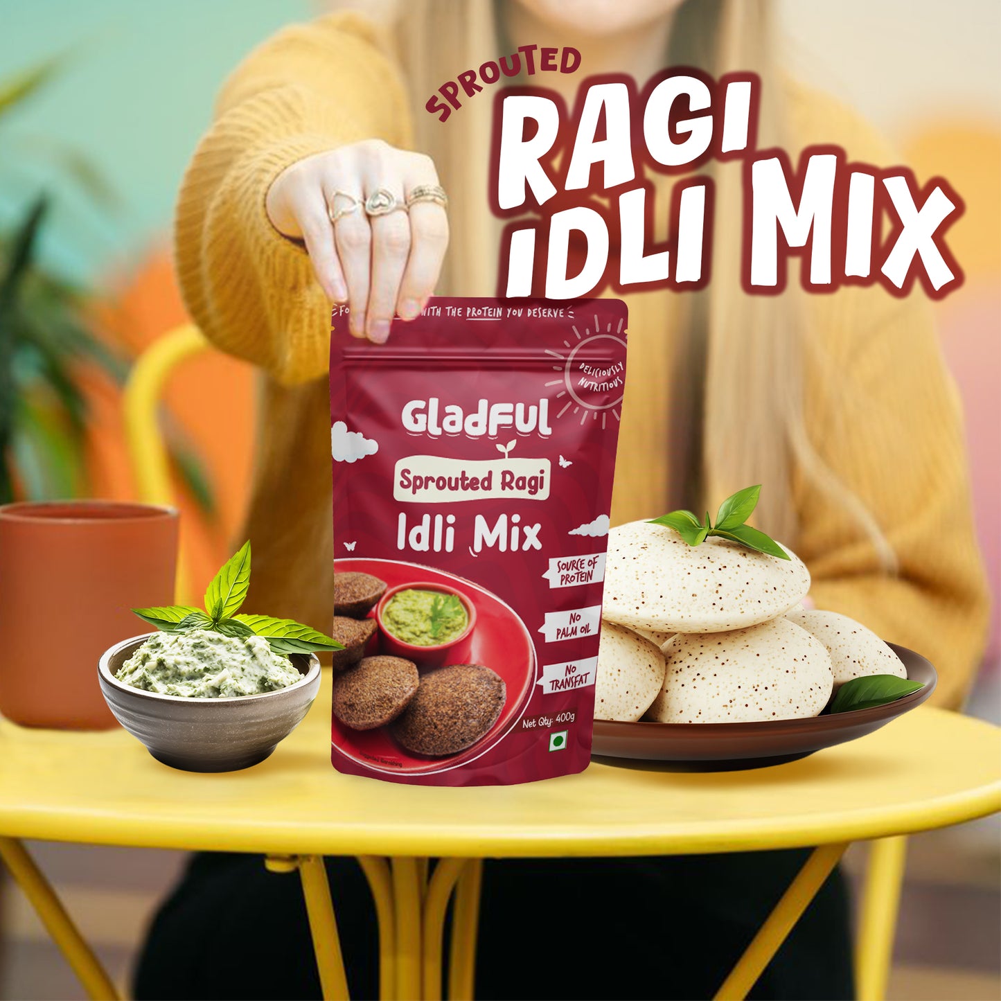 Sprouted Ragi Instant Idli Mix - 400 gms