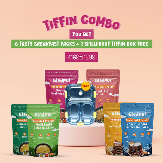 Gladful Bestseller Tiffin Combo - 6 Packs + 1 Spill-proof Premium Steel Tiffin worth ₹799
