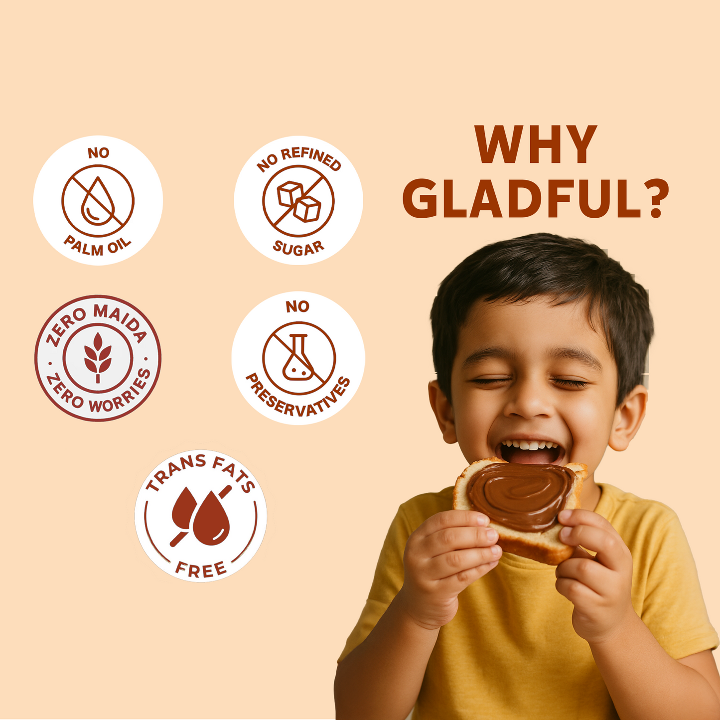 Gladful Hazelnut Almond Spread - Zero Palm Oil (300g)